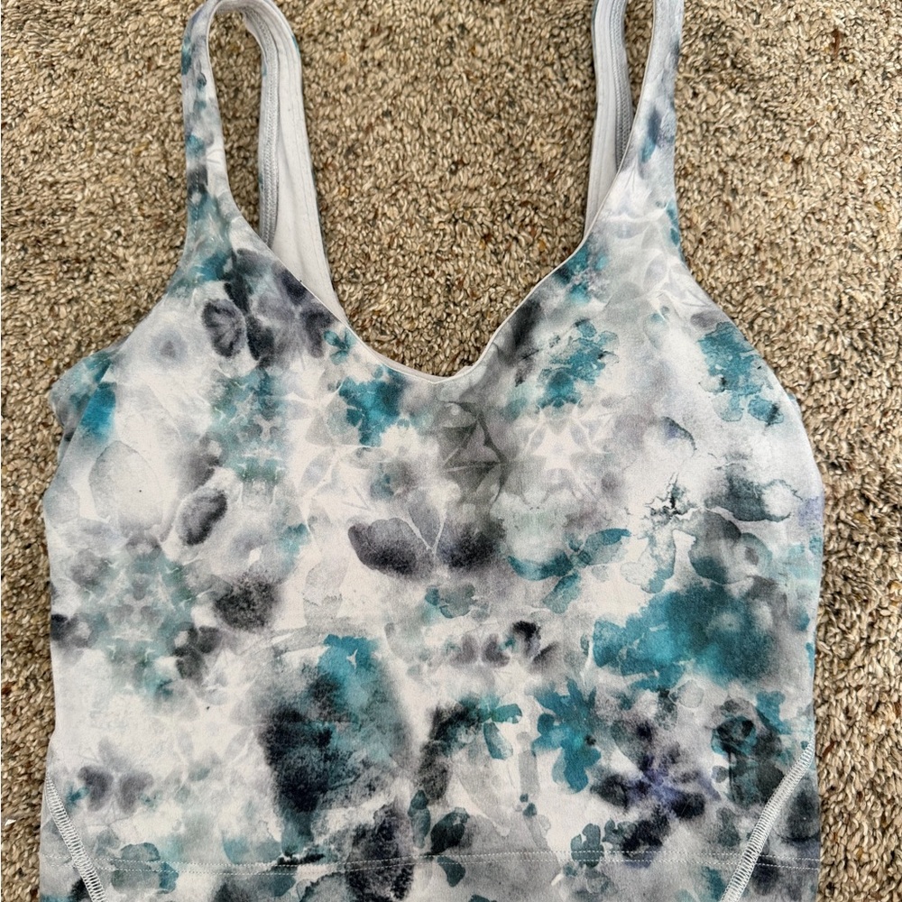 Lululemon Athletica Blue and Black Tie-Dye Align Tank Top